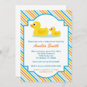 ユニセックスなゴム製ダッキーのベビーシャワーの招待状-男の子 招待状 (正面/裏面)