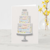 ユニセックスなハッピーバースデーのタイポグラフィのケーキカード カード (黄色い花)