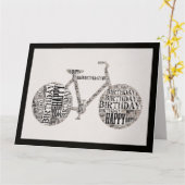ユニセックスなハッピーバースデーのタイポグラフィの自転車カード カード (黄色い花)