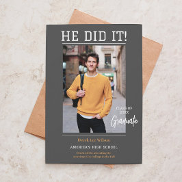 ユニセックスエレガント写真卒業 招待状