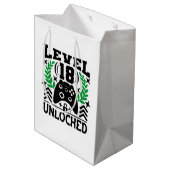 ユニセックスキッズゲーマー誕生日18歳 ミディアムペーパーバッグ (裏面アングル)