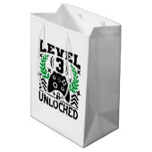 ユニセックスキッズゲーマー誕生日3歳 ミディアムペーパーバッグ (裏面アングル)