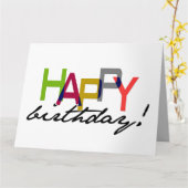 ユニセックスハッピーバースデータイポグラフィグリーティングカード カード (黄色い花)