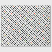 ユニセックス白黒レッド&グリーン水玉模様ギフトラップ ラッピングペーパー (フラット)