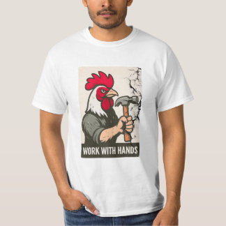 ユニセックス カモフラージュTシャツ: Rooster Carpenter: 手作業 Tシャツ