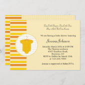 ユニセックス ベビーシャワー 招待状 (正面/裏面)