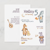 ユニセックス ミュージカル バースデー インビテーション (正面/裏面)