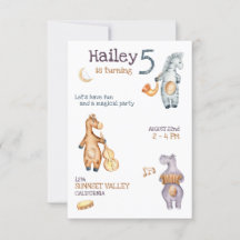 ユニセックス ミュージカル バースデー インビテーション