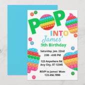 ユニセックス レインボー ポップ イット  フィジェット おもちゃ バースデー パーティー 招待状 (正面/裏面)