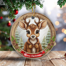 ユニセックス 吊るし アートワーク 松かさ 鹿 ギフトタグ 🦌🎄