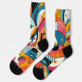 ユニセックスCrew Sock – ジオメトカラフルリデザイン ソックス (左)