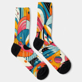 ユニセックスCrew Sock – ジオメトカラフルリデザイン ソックス (右)