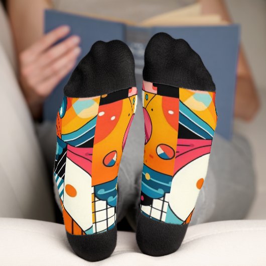 ユニセックスCrew Sock – ジオメトカラフルリデザイン ソックス (底面)