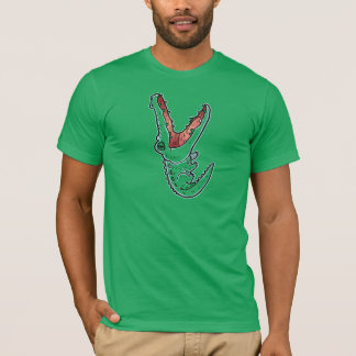 ユニセックスTシャツの面白いキャラクターの緑のワニ、A Tシャツ
