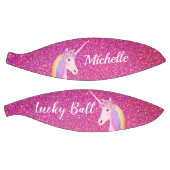 ユニソーンピンクグリッタースパガーリーークパーソナライズされたルズ バスケットボール (パネル)