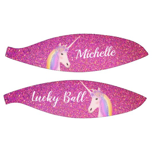 ユニソーンピンクグリッタースパガーリーークパーソナライズされたルズ バスケットボール (パネル)