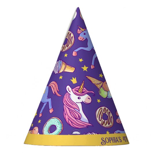 ユニッお洒落クス、ドーナツ、アイスクリームの融合 パーティーハット (左)