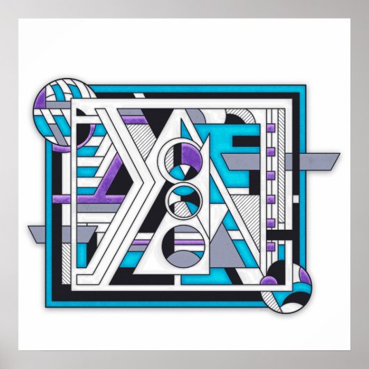 ユニット124 -レトロ – 未来形デザイン ポスター (正面)