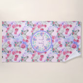 ユニッモノグラムのクスとバラ ビーチタオル (正面)