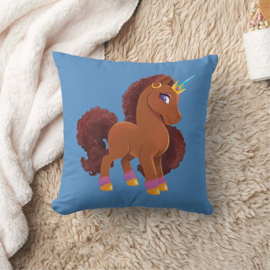 ユニッユニークコーン立ち誇りを持った クッション (ブランケット)