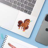 ユニッユニークコーン立ち誇りを持った シール (ノートパソコンとiPhone)