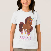 ユニッユニークコーン立ち誇りを持った トライブレンドTシャツ (正面)