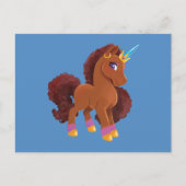 ユニッユニークコーン立ち誇りを持った ポストカード (正面)