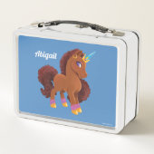 ユニッユニークコーン立ち誇りを持った メタルランチボックス (裏面)