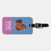 ユニッユニークコーン立ち誇りを持った ラゲッジタグ (正面横)