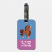 ユニッユニークコーン立ち誇りを持った ラゲッジタグ (裏面縦)