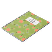 ユニッ点々のあるスレトログリーンとカスタム文字ラベル ノートブック (左側)