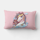 ユニッ生まれクの可愛いピンクのタイポグラフィ ランバークッション (裏面)