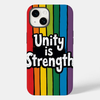 "ユニティは強さ – レインボーはっきりしたズストライプフォンCo Case-Mate iPhone 14ケース