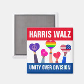 ユニティオーバーディビジョンHarris Walz Tim Walz Red Blue マグネット (正面/裏面)