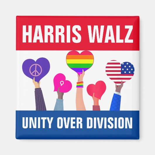 ユニティオーバーディビジョンHarris Walz Tim Walz Red Blue マグネット (正面)