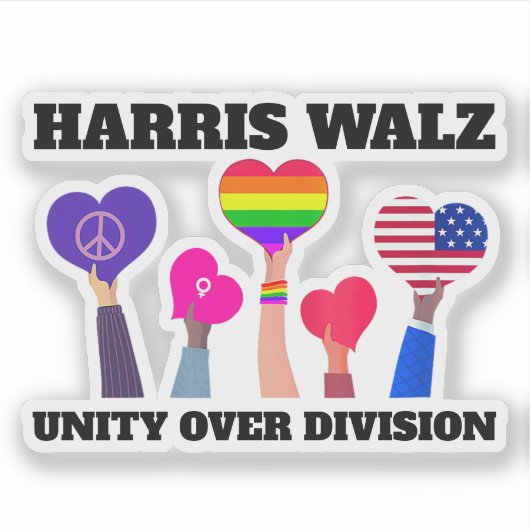 ユニティオーバーディビジョンKamala Harris Tim Walz シール (正面)