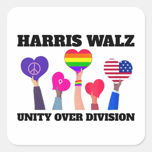 ユニティオーバーディビジョンKamala Harris Tim Walz スクエアシール (正面)