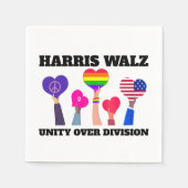 ユニティオーバーディビジョンKamala Harris Tim Walz スタンダードカクテルナプキン (正面)