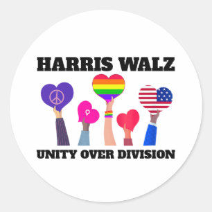ユニティオーバーディビジョンKamala Harris Tim Walz ラウンドシール