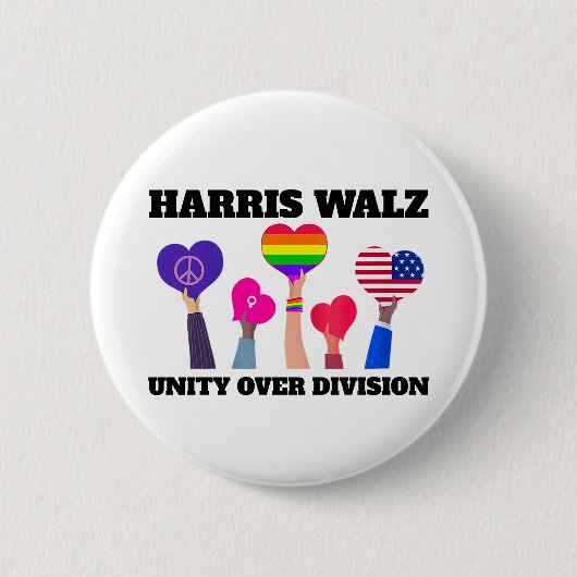 ユニティオーバーディビジョンKamala Harris Tim Walz 缶バッジ (正面)