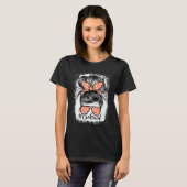ユニティデイオレンジTee Messy Bun女性優しいアンチ Tシャツ (正面フル)