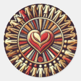 ユニティハート：ウェルトフリーデン – 世界平和ステッカー ラウンドシール