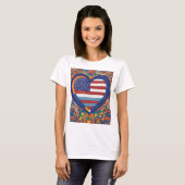 ユニティハート:ヒスパニック伝統国旗TシャツDesig Tシャツ (正面フル)