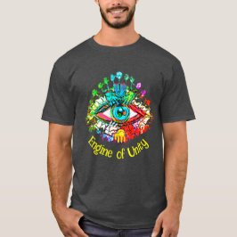 ユニティ・ブライト・レインボー・カラーのエンジン Tシャツ