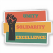 ユニティ、連帯、卓越性黒人歴史月間 シール (正面)