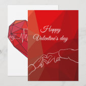 ユニテッドハーツ: バレンタインデー カップル向けグリーティングカード シーズンカード (正面/裏面)