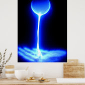 ユニバーサルソースブルーの白で手を癒す ポスター (キッチン)