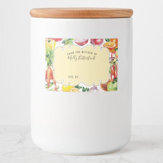 ユニバーサルフルーツ野菜ミックス缶詰ラベル フードラベル (正面)