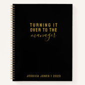 ユニバーサルマシンプルネージャエレガントブラックスピリチュアル ノートブック (正面)