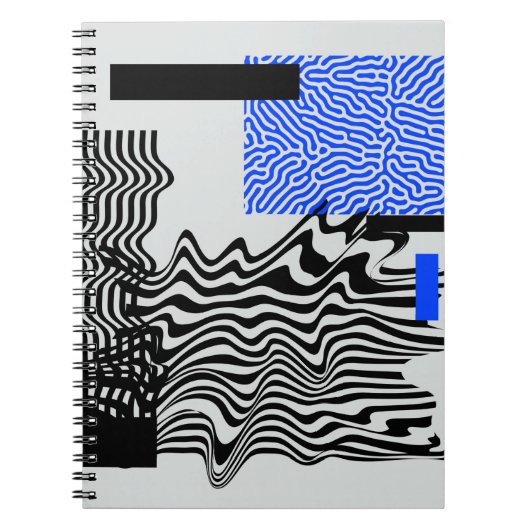 ユニバーサルモダンジオメトリック形状セットカオス・グリ ノートブック (正面)